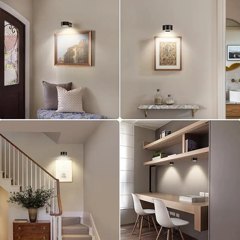 GlowFlex – Magnetisk Multifunksjonell Trådløs Vegglampe (3-pakning)