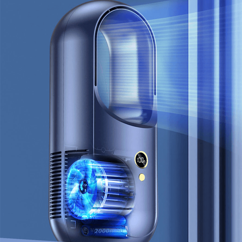 Bærbar vifte med LED-display 2000mAh