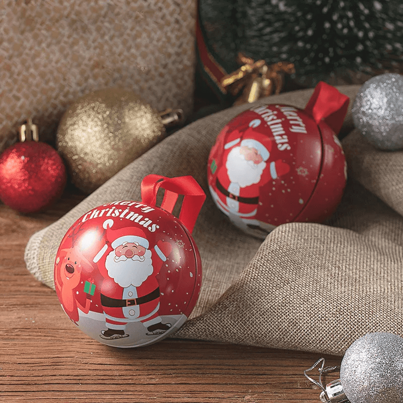 Julekule Godteriboks Juledekorasjon - Fyll med Godteri & Sjokolade, Julenisse, Elg, Snømann