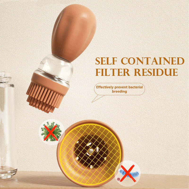 Oljeflaske i Glass med Silikonbørste Kjøkken Mat