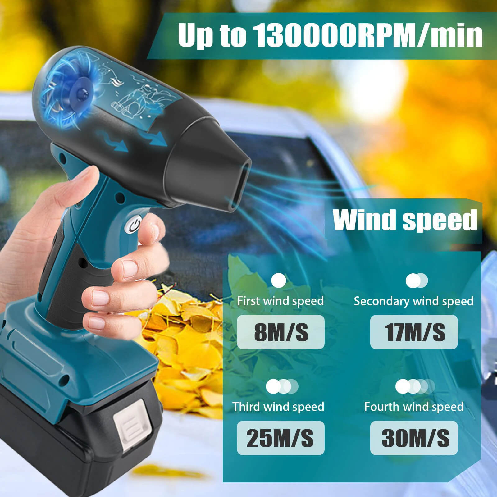 VoltBreeze - Bærbar Jetvifte med 4 Justerbare Hastigheter for Effektiv Luftstrøm