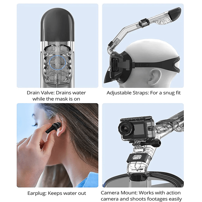 Sammenleggbar Snorkelmaske, Dykemaske Voksen