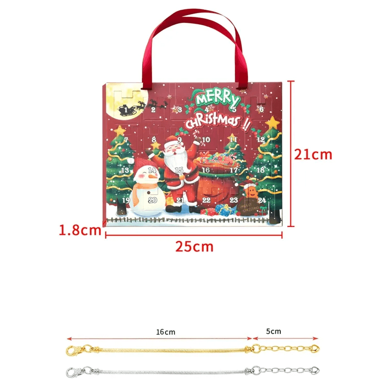 24 Dager Julens Adventskalender Smykkesett - Berlocksarmbånd DIY