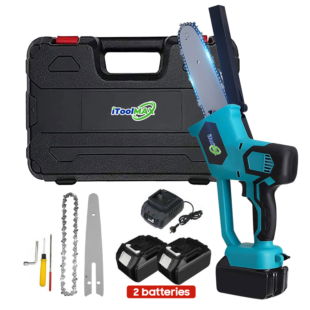 8" og 10" Elektrisk Trådløs Motorsag med 2x Batterier