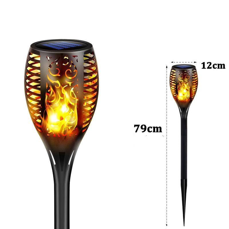 Solcelledrevet Fakkel LED-Lampe Lykt