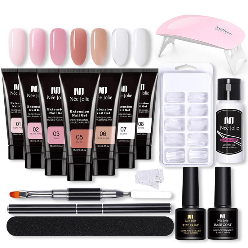 Neglforlengelsesett med UV-lampe