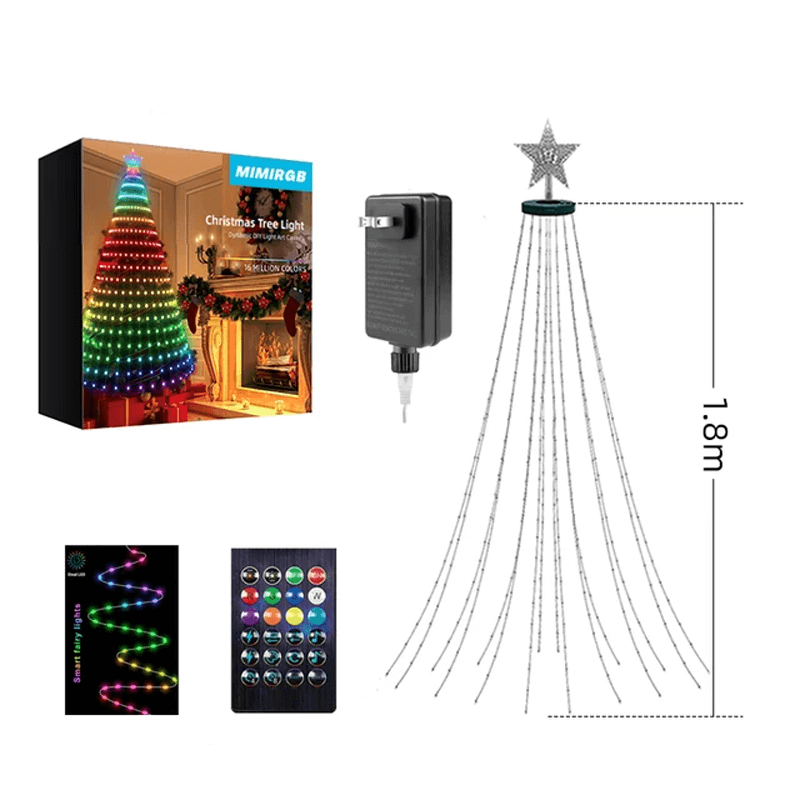 Smart Juletrebelysning APP Kontrollert via Smartphone - Synkroniser med Musikken, Timer
