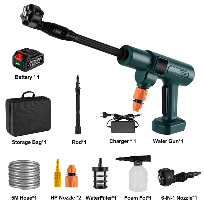 AquaJet Kraftig Batteridrevet Trådløs Høytrykksvasker 3500W 28 Bar