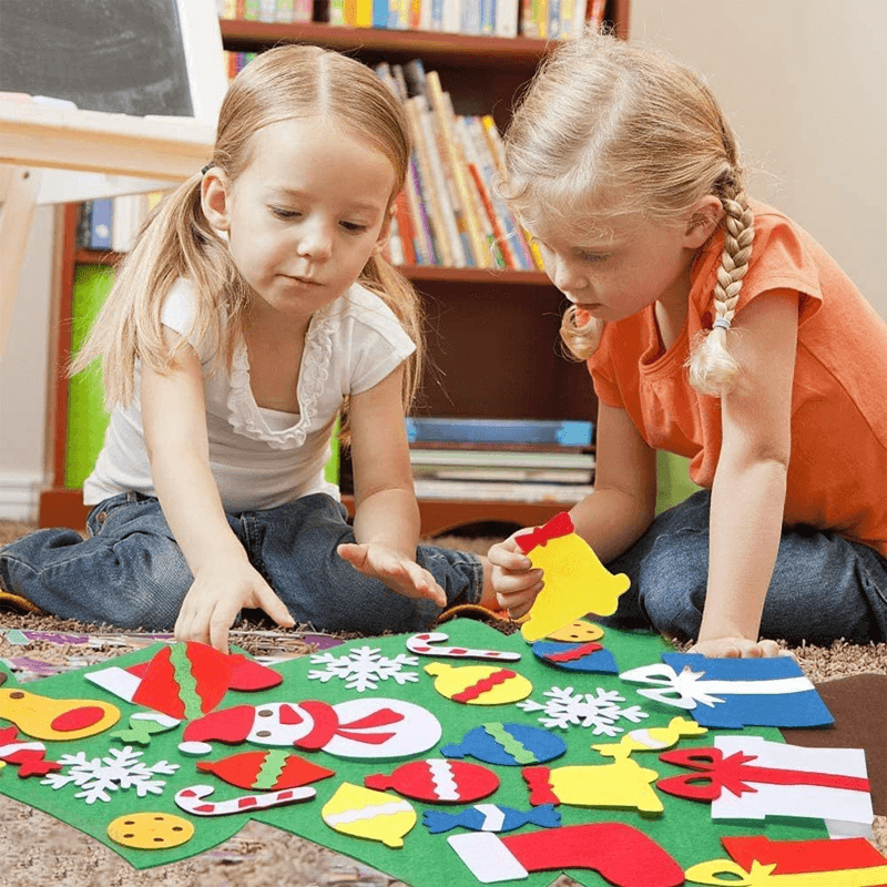 Barnas Egen DIY Juletre i Filt - La Barna Dekorere Sitt Eget Juletre