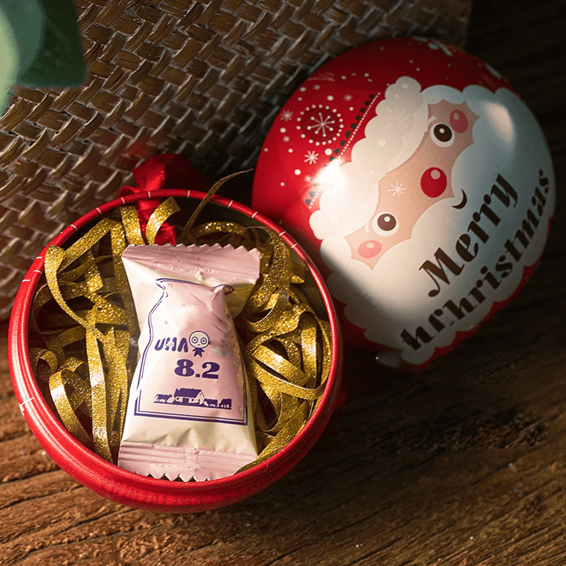 Julekule Godteriboks Juledekorasjon - Fyll med Godteri & Sjokolade, Julenisse, Elg, Snømann