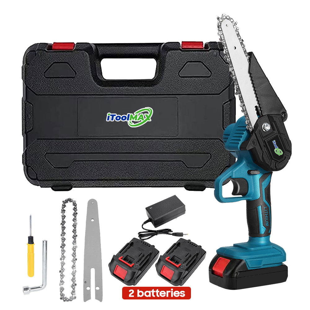 4"/6" Trådløs Vedkutter Motorsag med 2x Kraftbatterier
