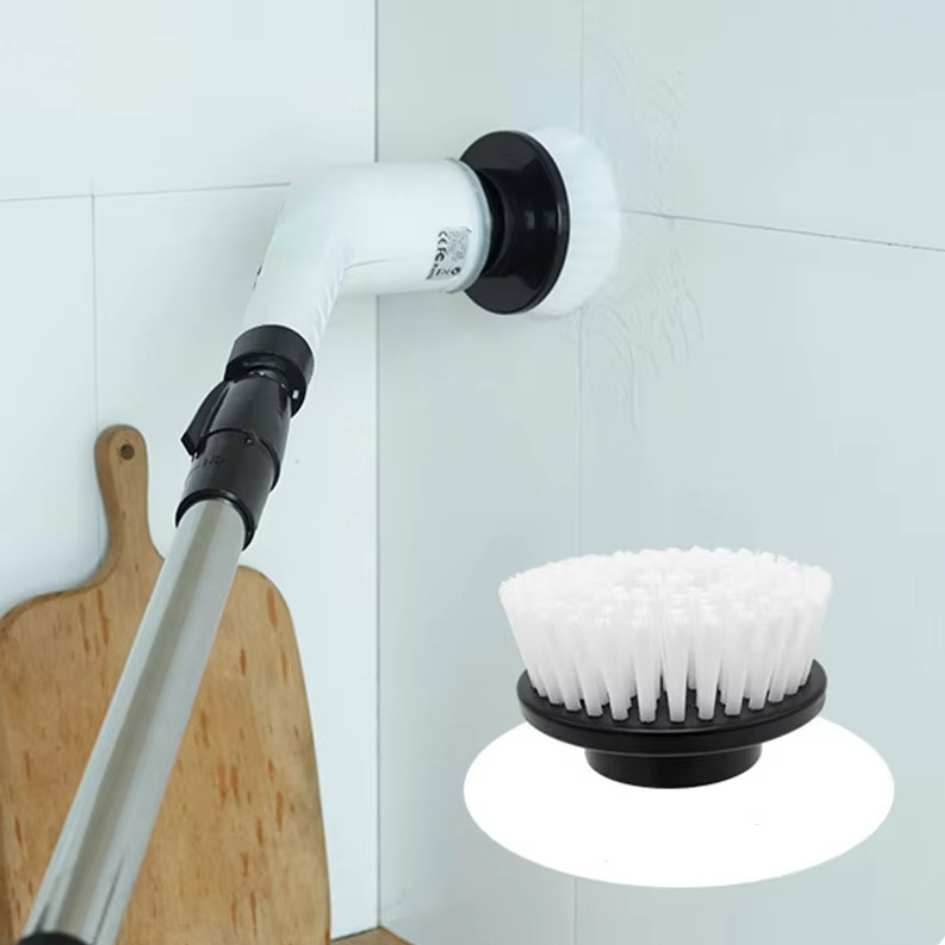 SpinClean - 9-i-1 Elektrisk Rengjøringsbørste Med Stav For Skånsom Rengjøring