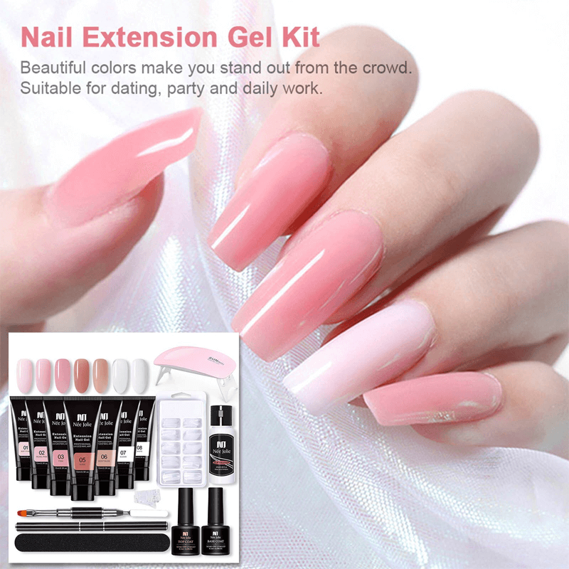 Neglforlengelsesett med UV-lampe