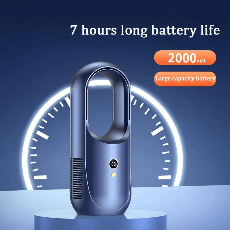 Bærbar vifte med LED-display 2000mAh
