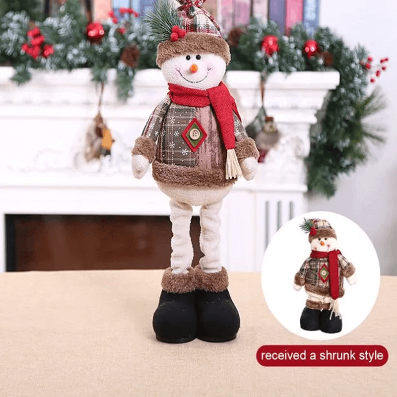 Juledukke Ornament i Stoff, Med Eller Uten Uttrekkbare Ben - Juledekorasjon, Julenisse, Elg, Snømann