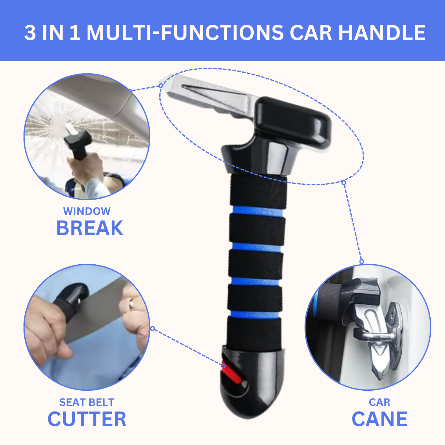 3 In 1 Car Door Multifunction Handle