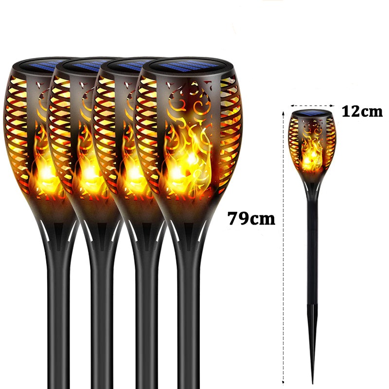 Solcelledrevet Fakkel LED-Lampe Lykt