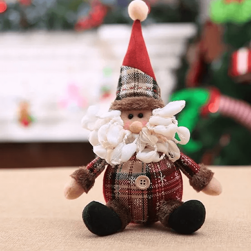 Juledukke Ornament i Stoff, Med Eller Uten Uttrekkbare Ben - Juledekorasjon, Julenisse, Elg, Snømann