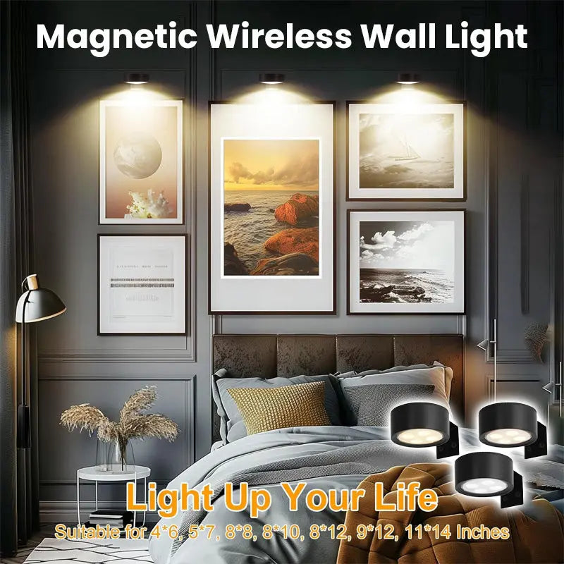 GlowFlex – Magnetisk Multifunksjonell Trådløs Vegglampe (3-pakning)