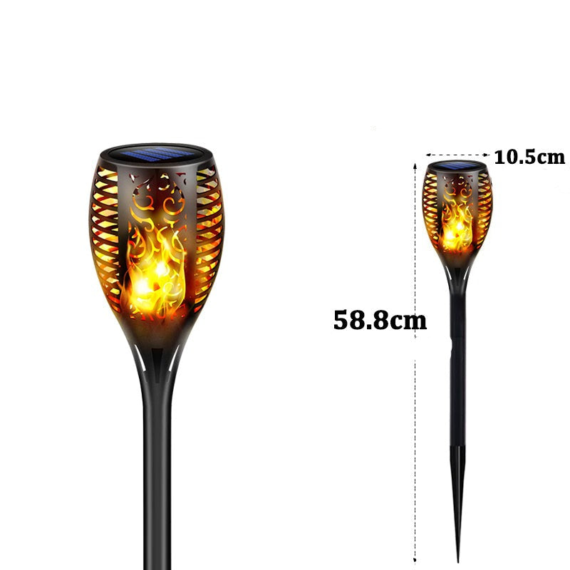 Solcelledrevet Fakkel LED-Lampe Lykt