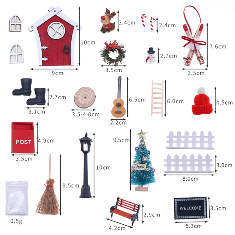 Juledekorasjon Miniatyrsett Nisses Hus