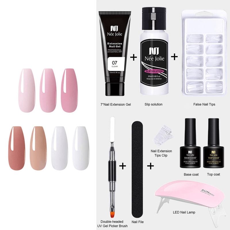 Neglforlengelsesett med UV-lampe