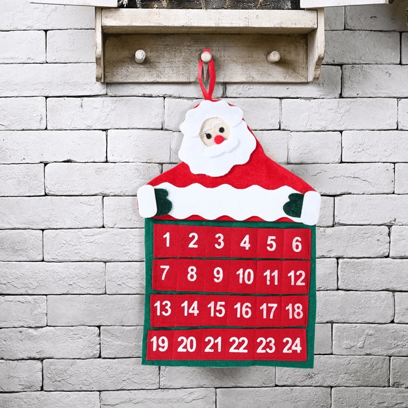 Nedtelling Jul Adventskalender i Stoff - Julenisse 24 Dager