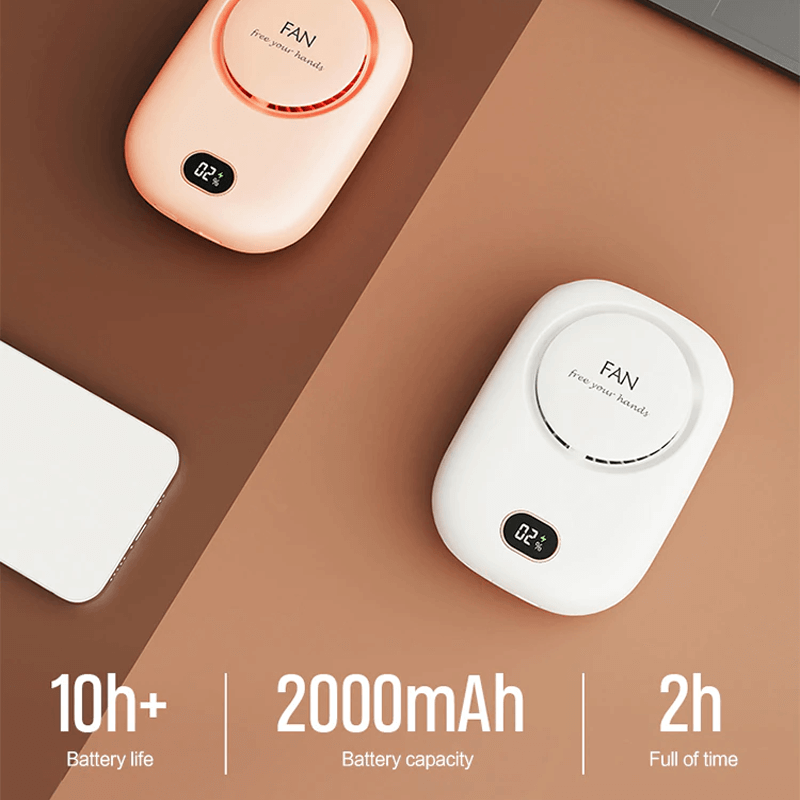 Bærbar Hengende Mini Halsvifte 2000mAh