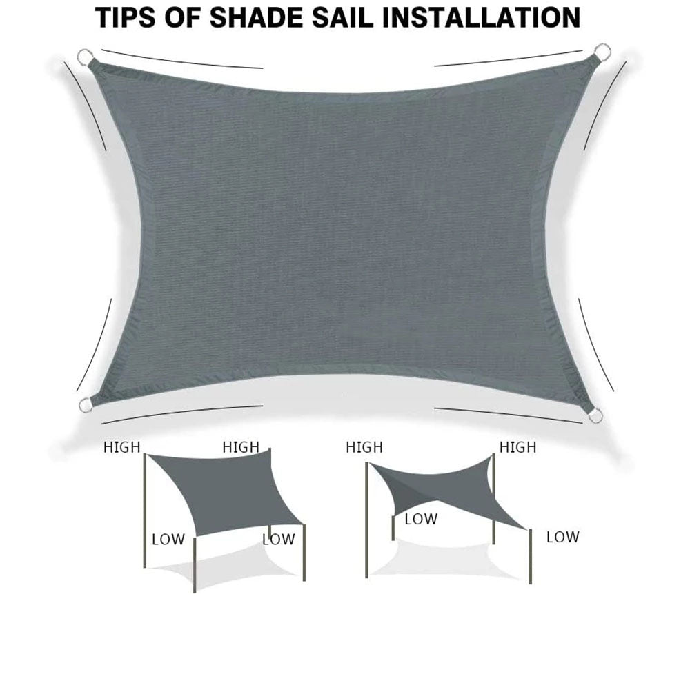 Rektangulært Vanntett Solseil