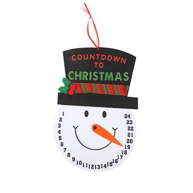 Julenisse Snømann Advent Hengende Kalender Med 24 Lommer