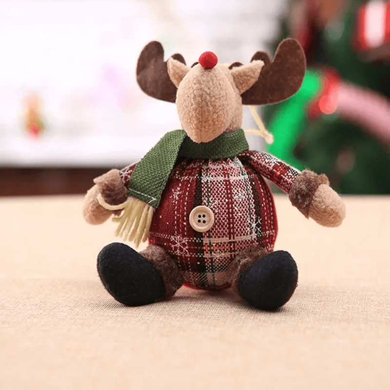 Juledukke Ornament i Stoff, Med Eller Uten Uttrekkbare Ben - Juledekorasjon, Julenisse, Elg, Snømann