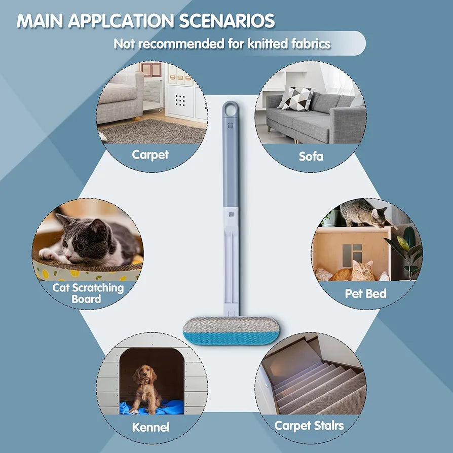 2-pakning kjæledyrhårfjerner for sofa, effektiv håroppsamling, hundehårfjerner, kattehårfjerner for tepper, klösestativ, sofa