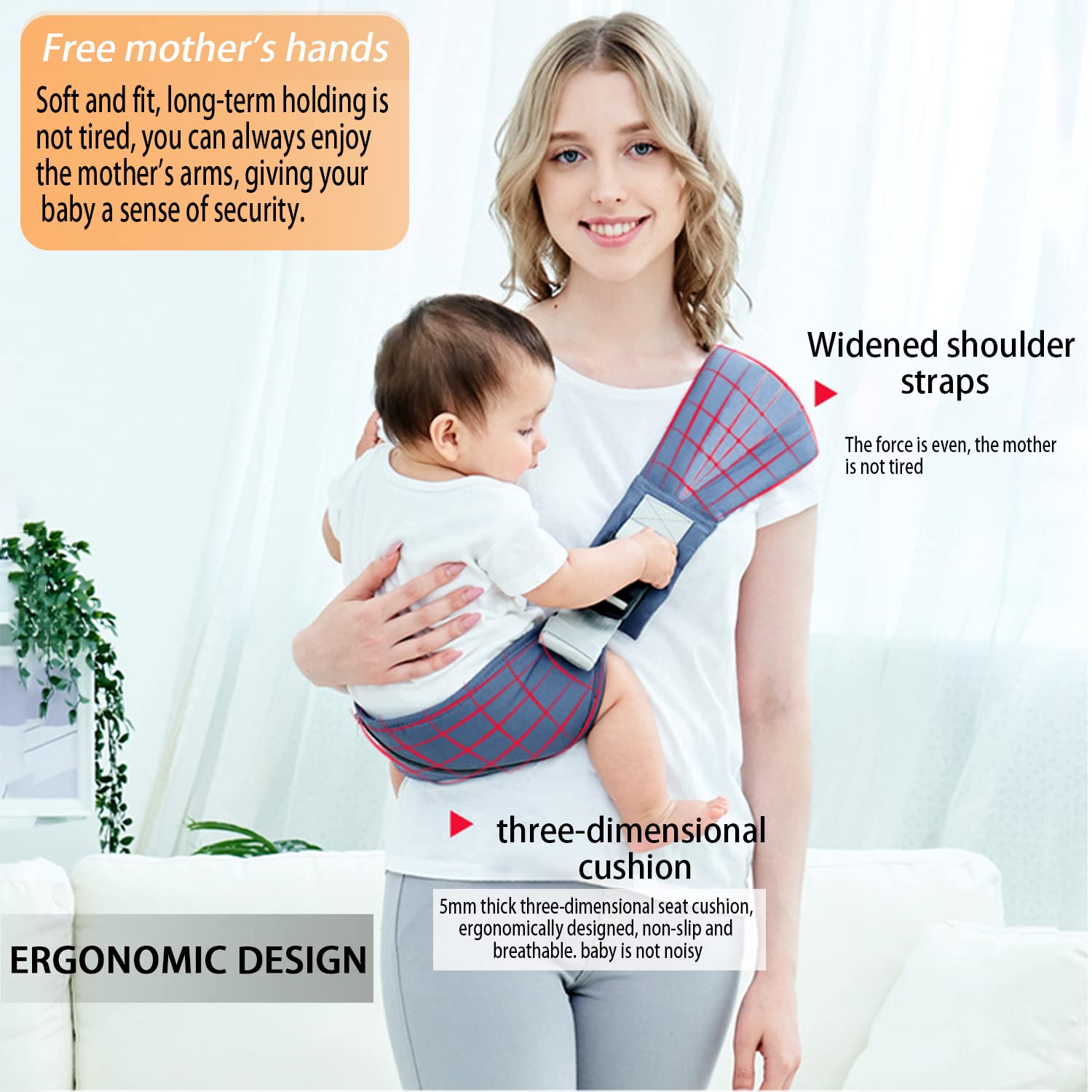 Ergonomisk Bæresele Barnesele opp til 20kg