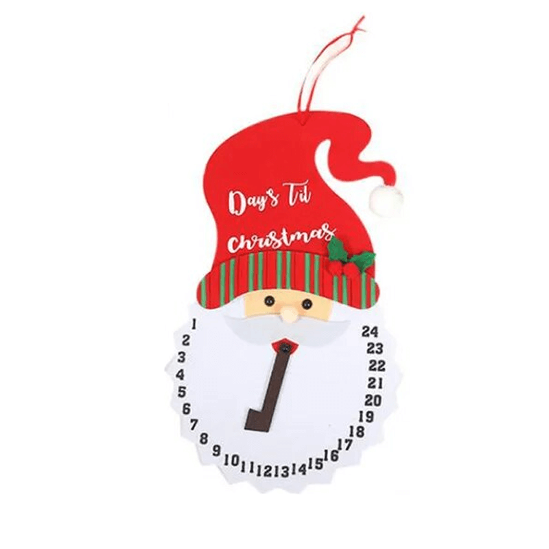 Julenisse Snømann Advent Hengende Kalender Med 24 Lommer