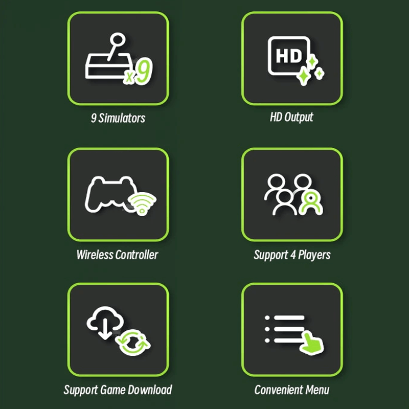 Trådløs Retro Spillkonsoll med 20 000 Klassiske Spill, 4K TV Spillpinne