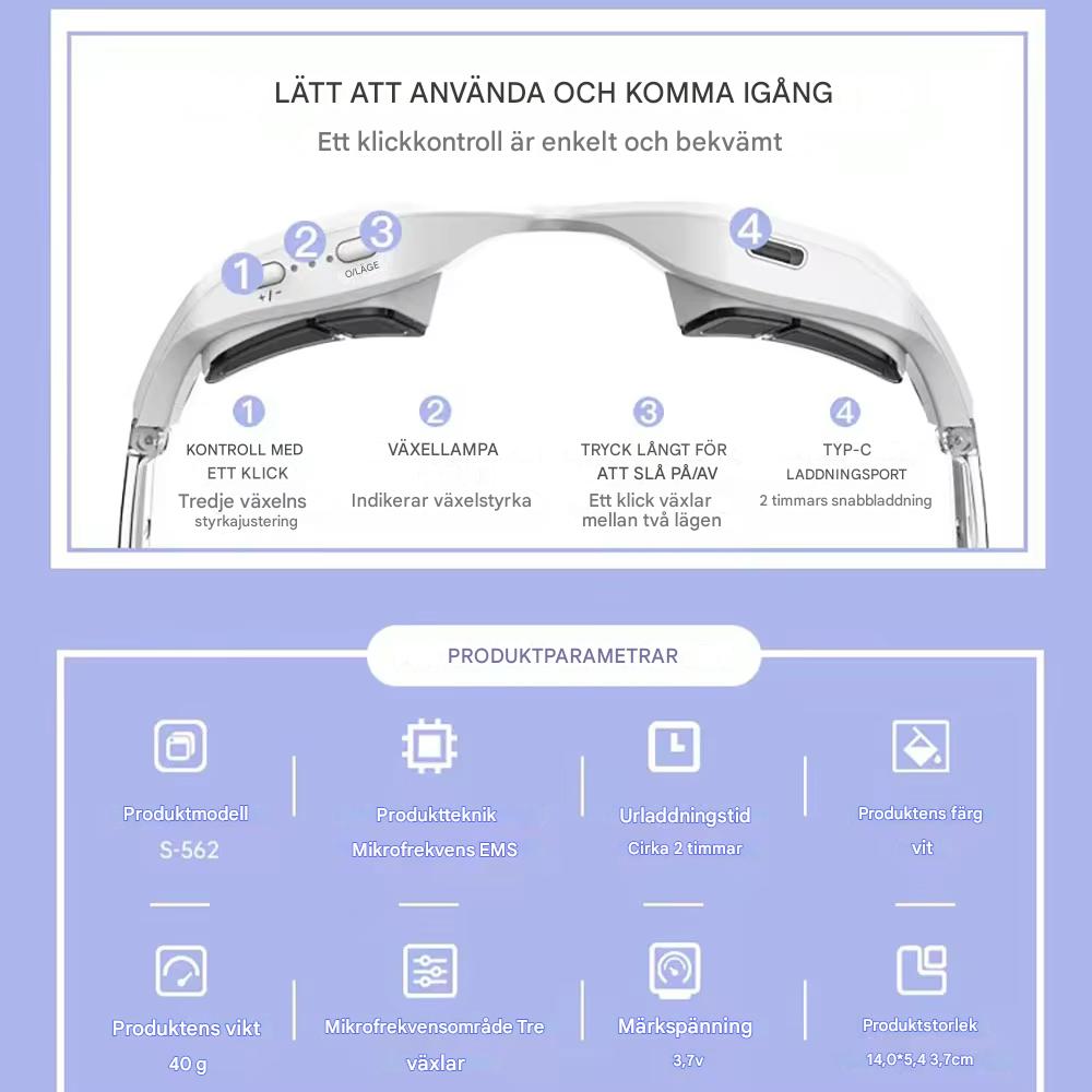 ZenVisio - Elektriske briller for øyemassasje for avslapning og rynkereduksjon