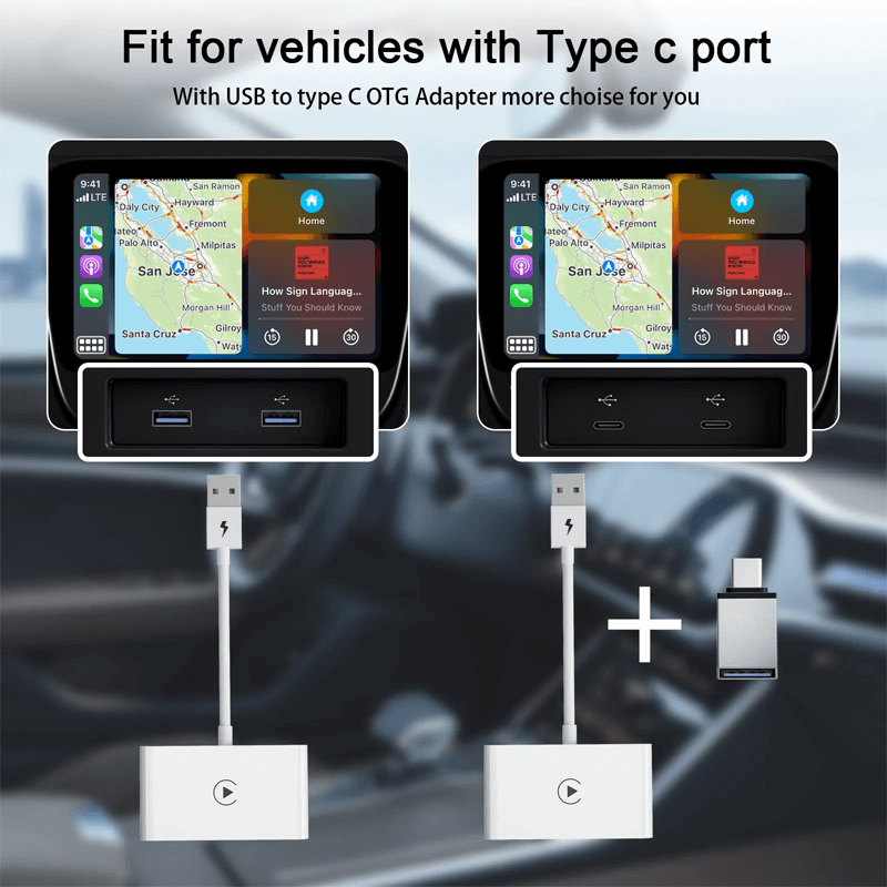 Trådløs CarPlay-adapter for Android/Apple