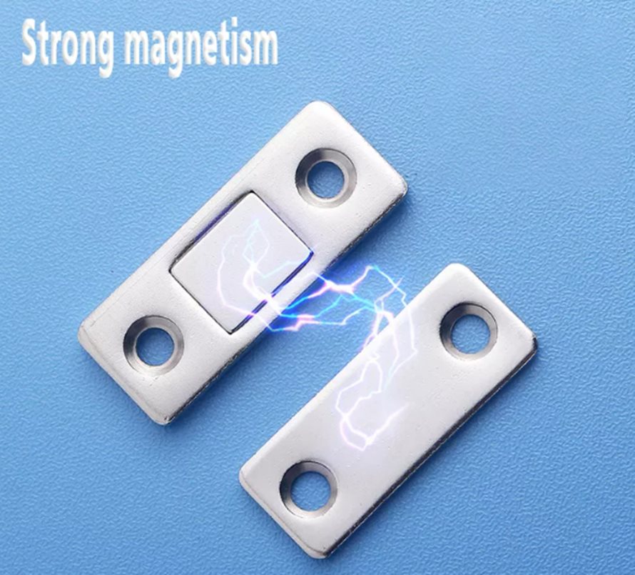 INF Magnetlås / usynlige magnetiske dørlåser Rustfritt stål 2-pakning Sølv