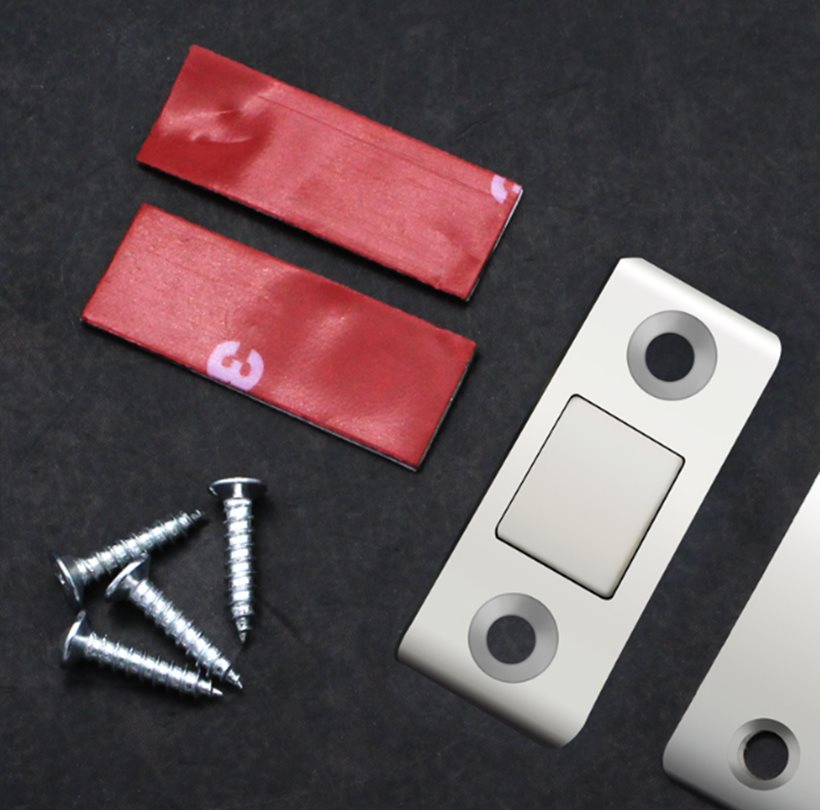 INF Magnetlås / usynlige magnetiske dørlåser Rustfritt stål 2-pakning Sølv