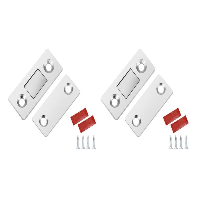 INF Magnetlås / usynlige magnetiske dørlåser Rustfritt stål 2-pakning Sølv