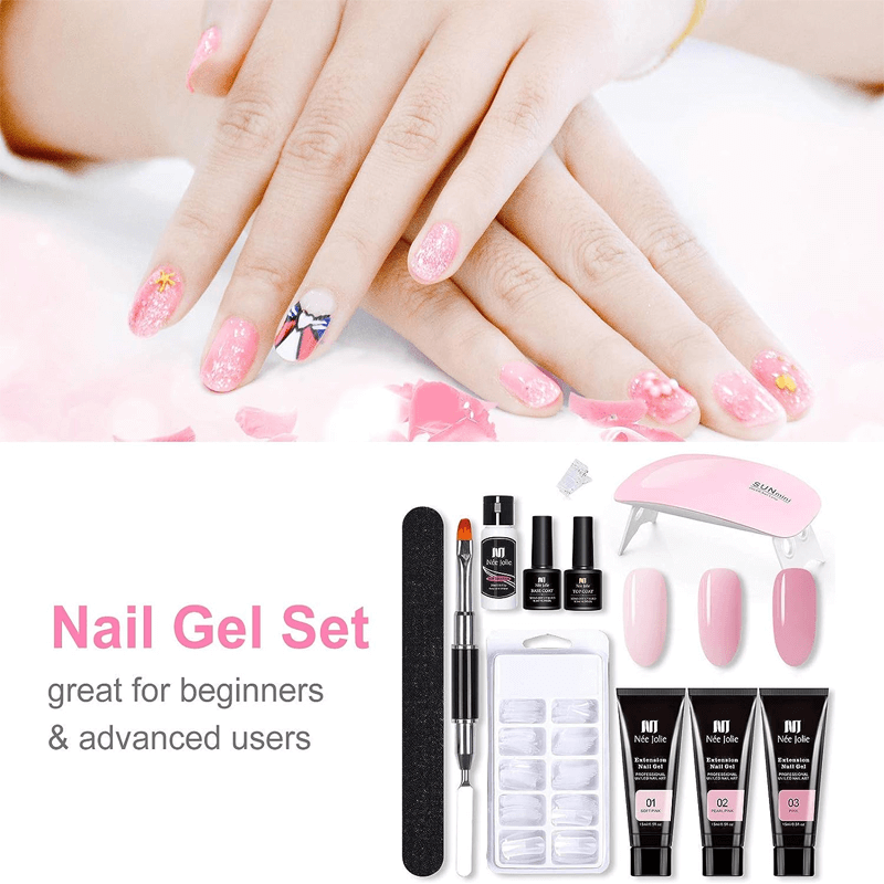 Neglforlengelsesett med UV-lampe