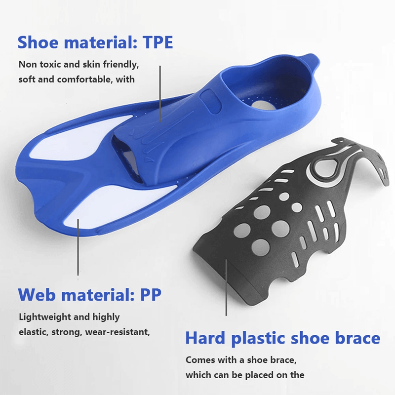 Slitesterke Svømmeføtter Svømmefinner Med Korte Blad