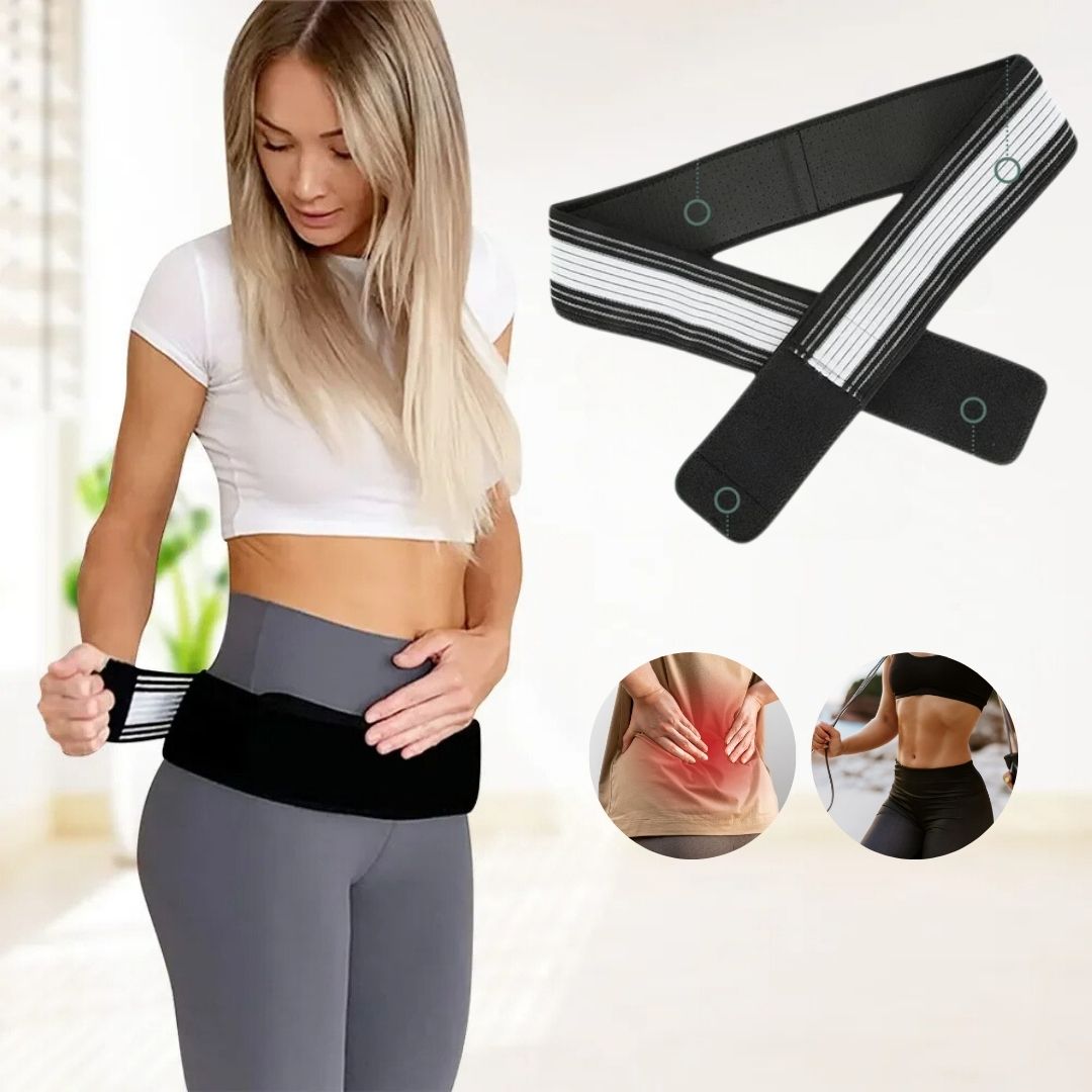 BackGuard Korsryggstøttebelte | Lindring av smerter i korsryggen - Justerbar passform for holdningskorrigering - Skadeforebygging - Aktiv bruk