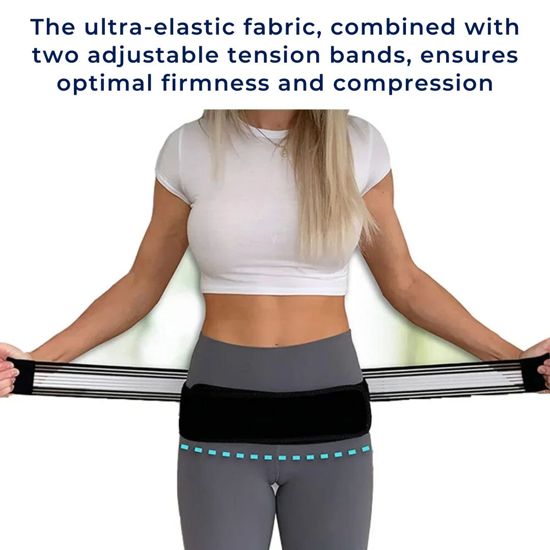 BackGuard Korsryggstøttebelte | Lindring av smerter i korsryggen - Justerbar passform for holdningskorrigering - Skadeforebygging - Aktiv bruk