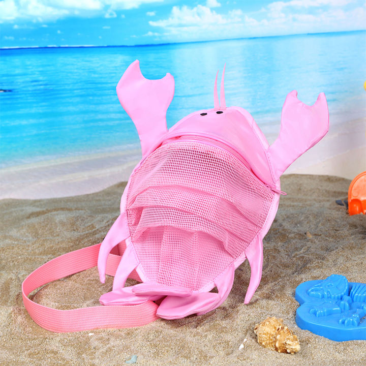 Ny Krabbeformet Skjellpose for Strand Barn Kurv Sandpose Barn Skjell Mesh Skulderveske for Barn