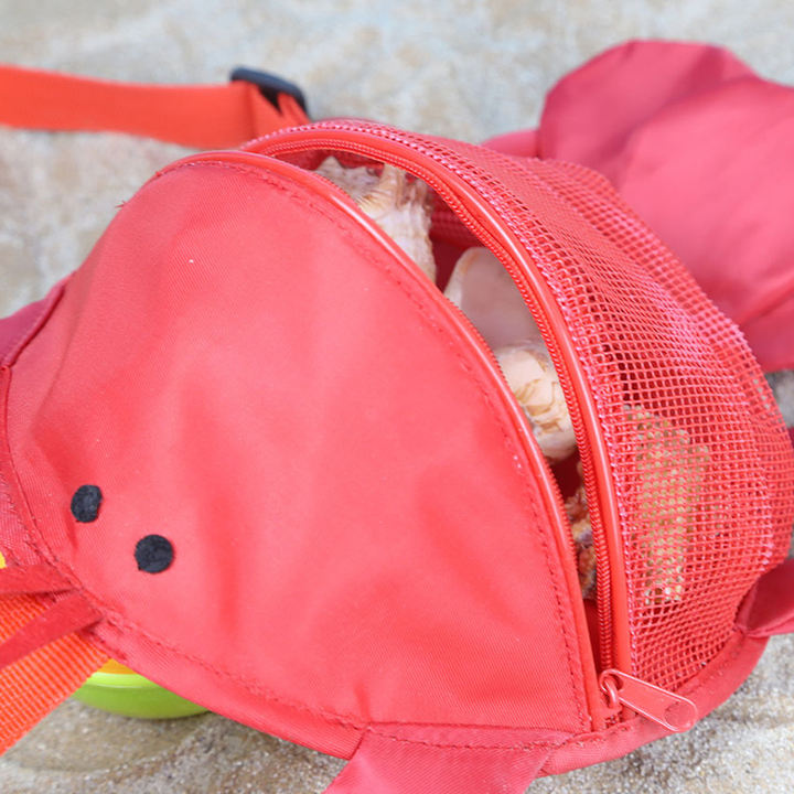 Ny Krabbeformet Skjellpose for Strand Barn Kurv Sandpose Barn Skjell Mesh Skulderveske for Barn