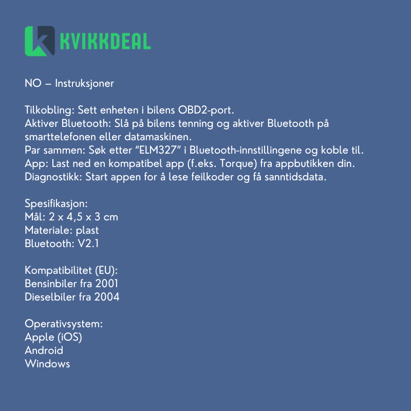 AutoIQ™ Bluetooth OBD2 Scanner