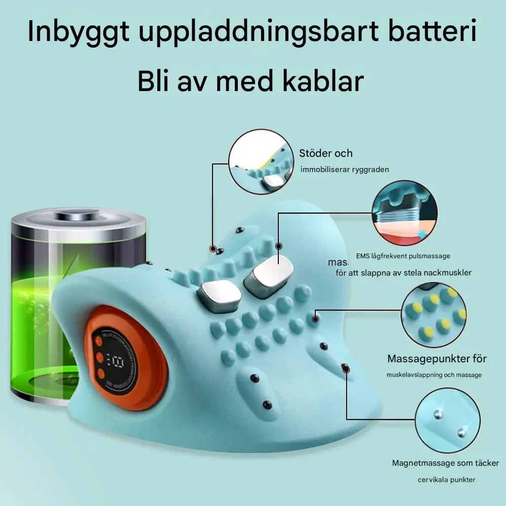 ThermaEase - Elektrisk nakkemassasjepute med varme og EMS-teknologi