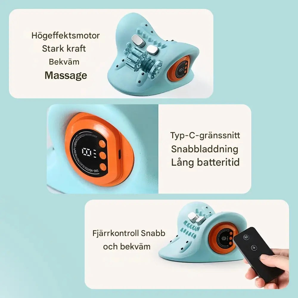 ThermaEase - Elektrisk nakkemassasjepute med varme og EMS-teknologi