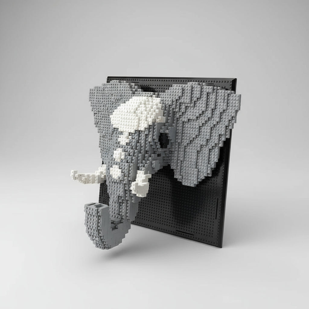 Elefant på byggeplate | Byggeklosser
